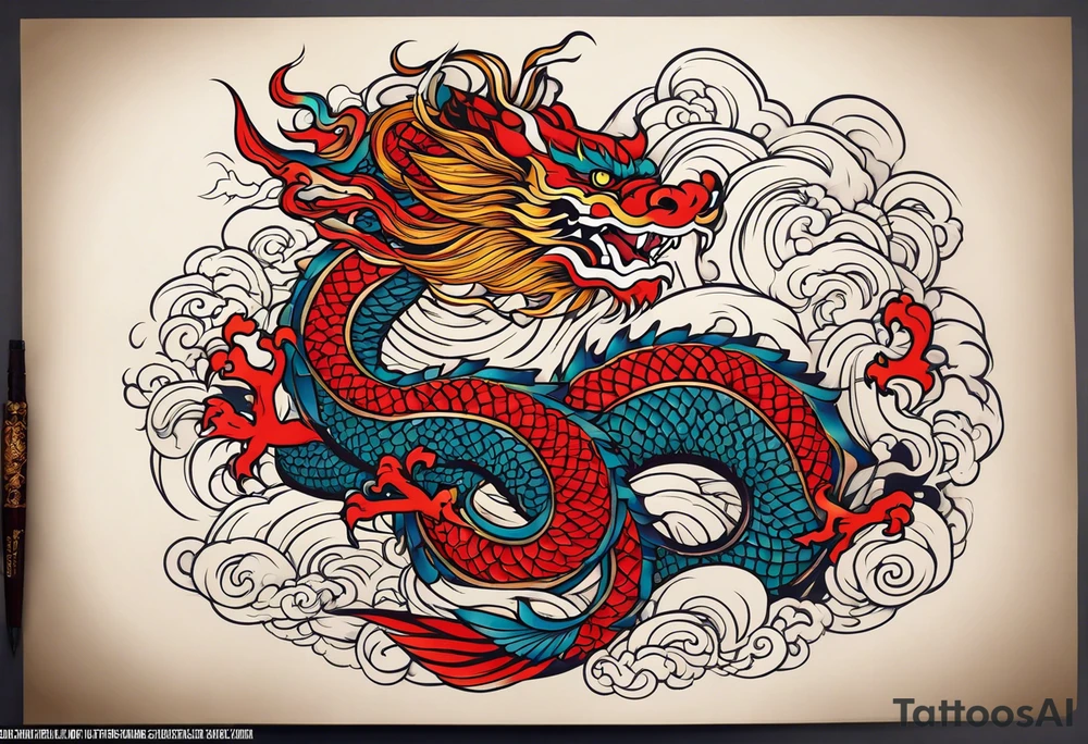 um dragão ocidental vermelhor tattoo idea