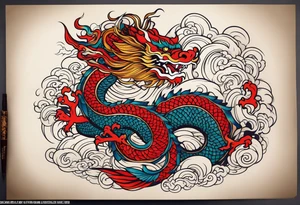 um dragão ocidental vermelhor tattoo idea