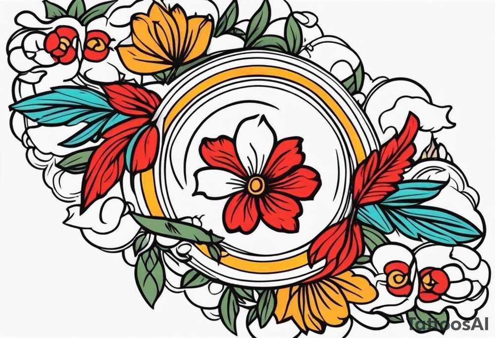 heaven vintage tattoo style old school traditional bold color tattoo idea