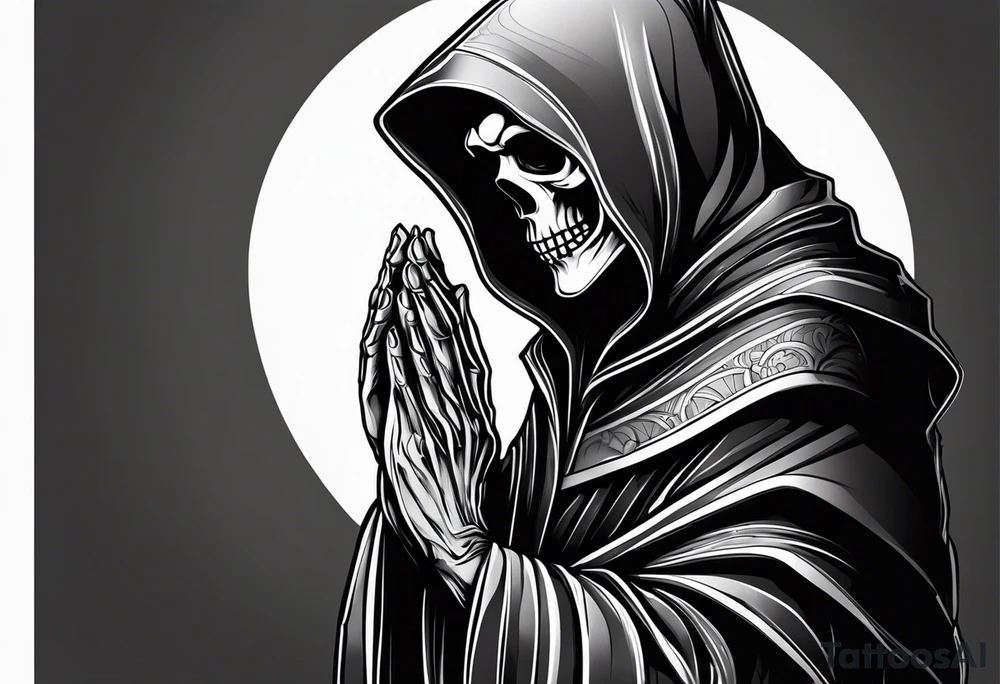 The grim reaper with praying hands tattoo idea