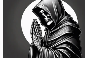 The grim reaper with praying hands tattoo idea