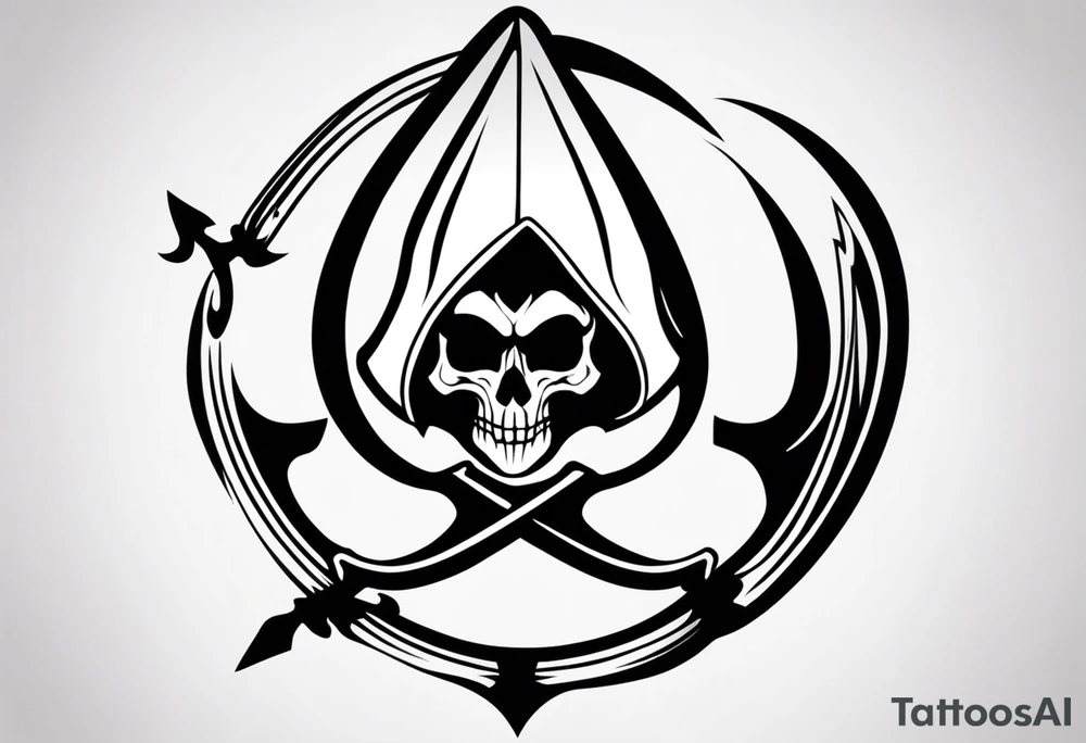 New Orleans assassins creed symbol but add a jolly roger tattoo idea