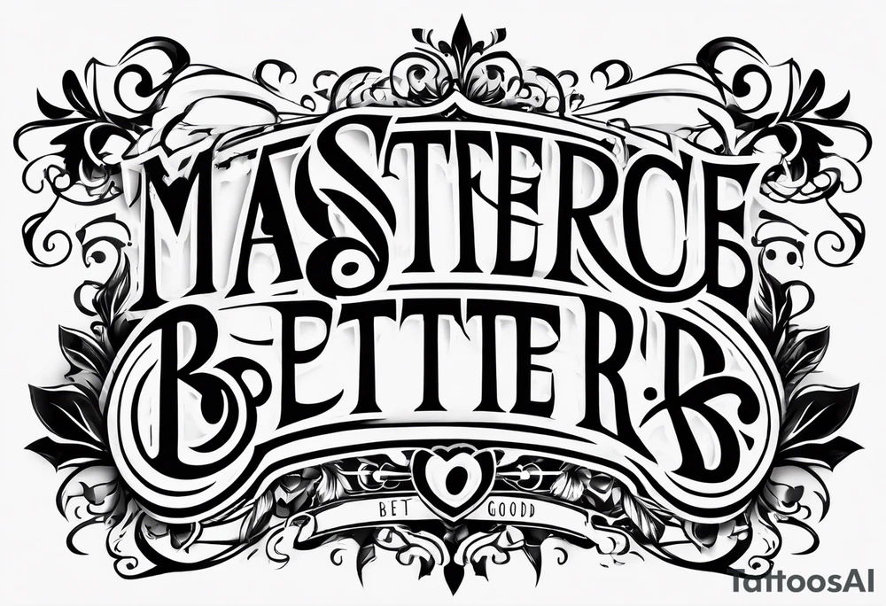 simple lettering. 

YOU’RE GOOD. GET BETTER. tattoo idea