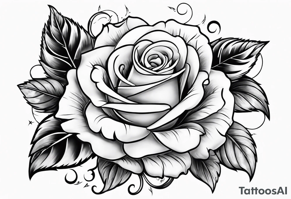 Lightning with roses around it tattoo idea