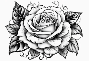 Lightning with roses around it tattoo idea
