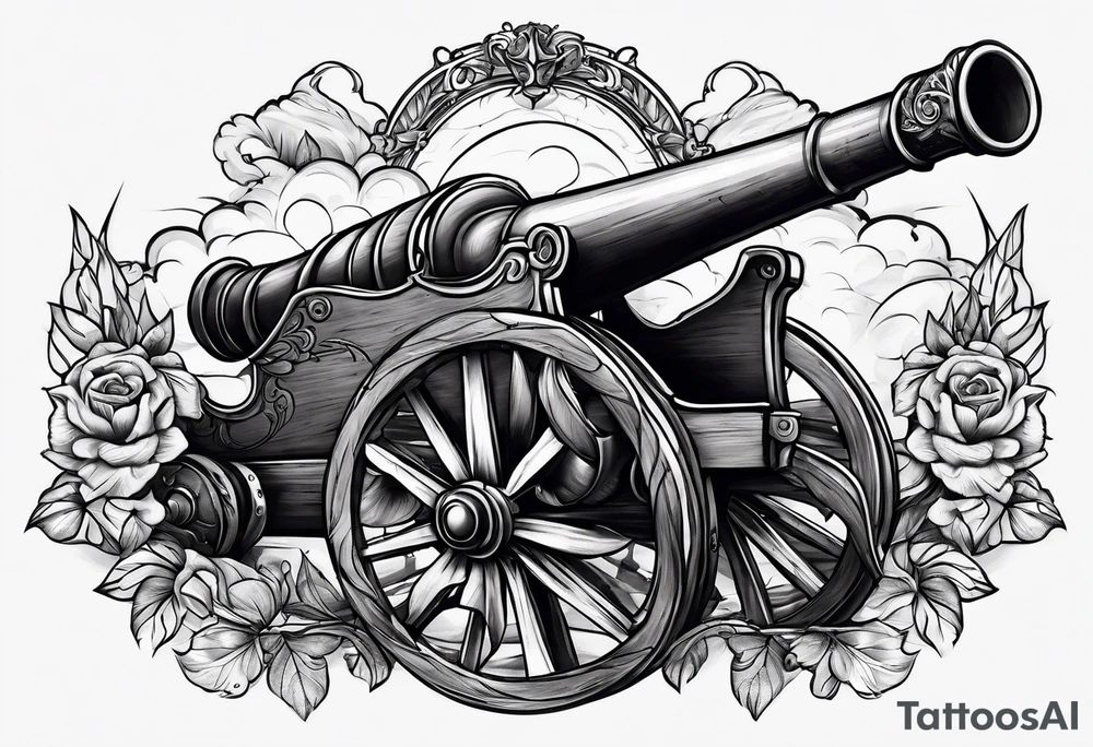 Crossed cannons tattoo idea