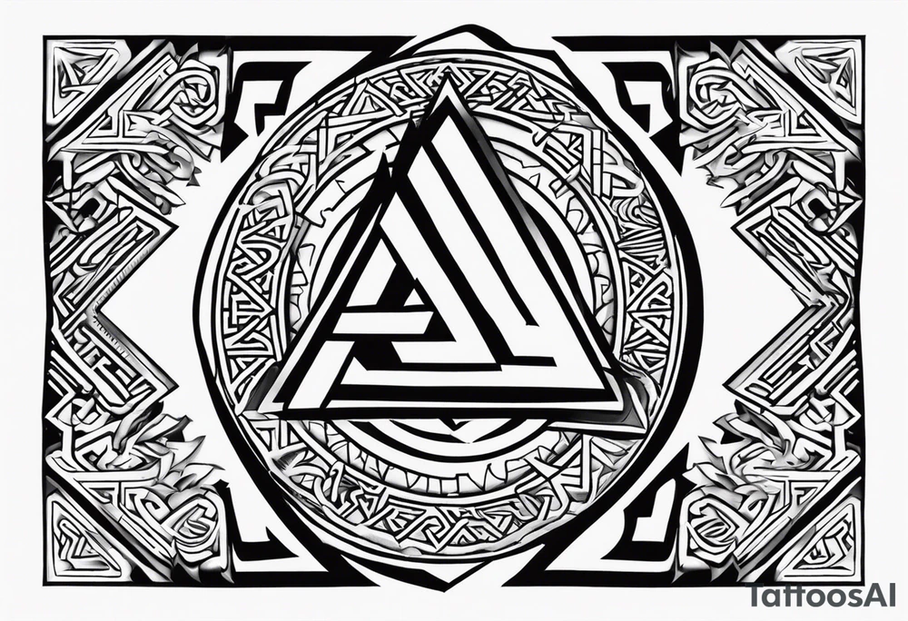 Valhalla shield valknut tattoo idea