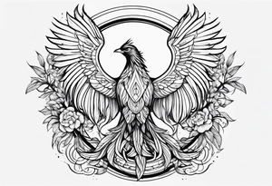 Phoenix with tree tattoo idea