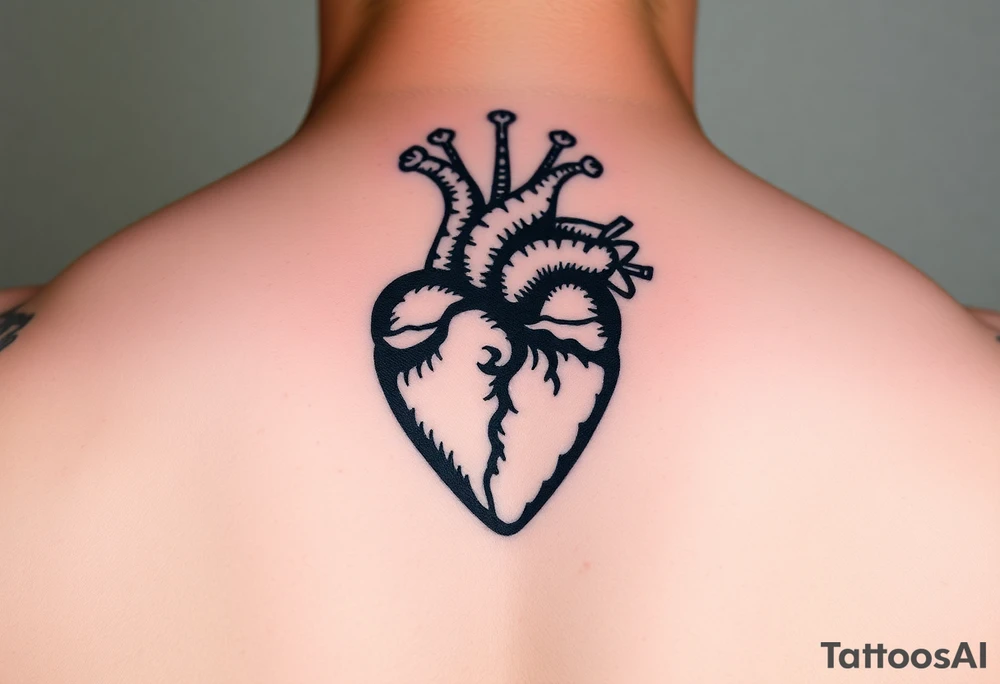medieval heart woodcut tattoo idea