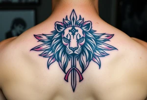 ankh lion tattoo idea