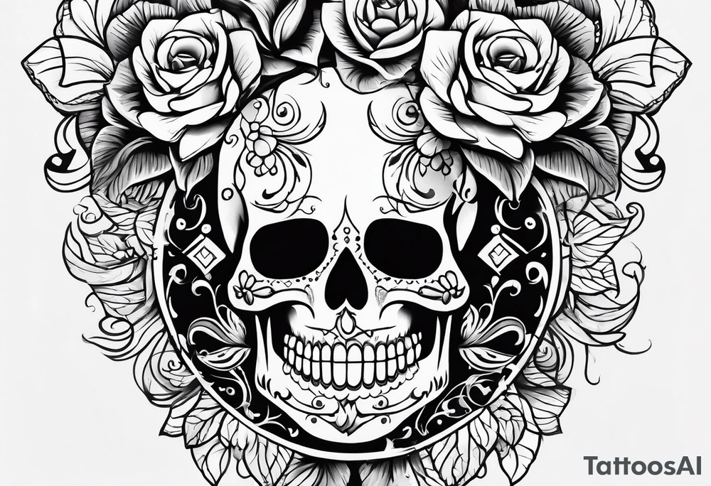 mexican skull tattoo idea