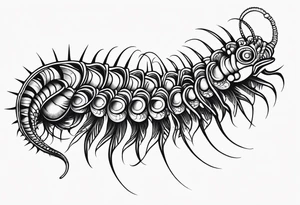 Long legs tribal centipede tattoo idea