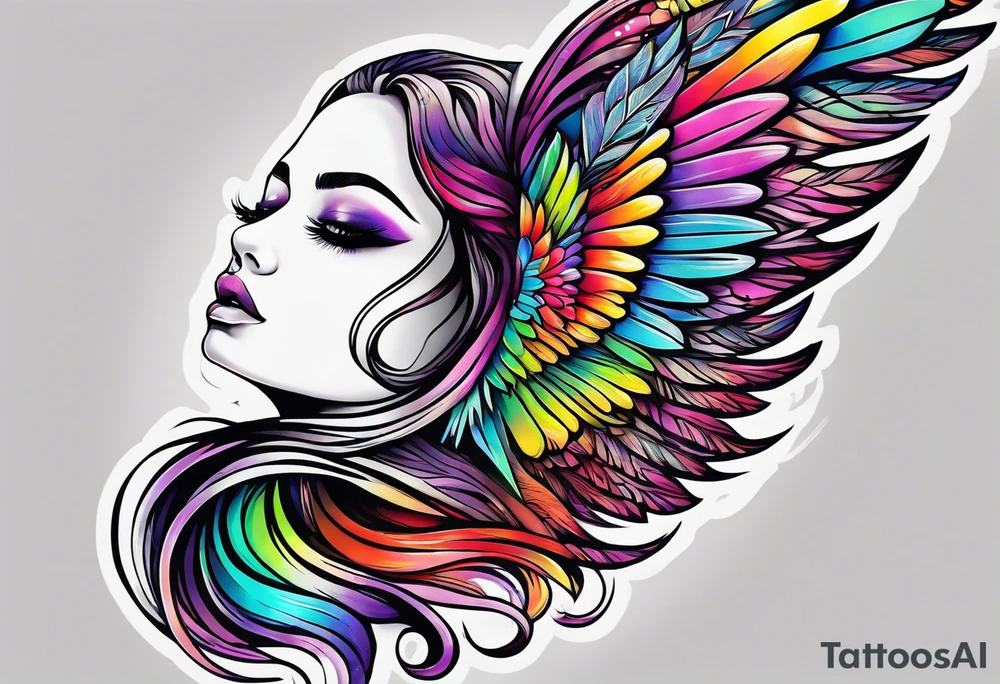 You never walk alone in rainbow colors tattoo idea