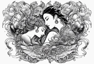 Aquarius and cancer merging together as one tattoo idea
