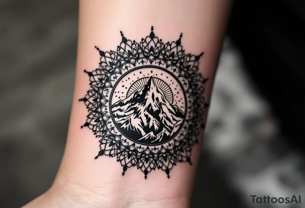 mt everest mandala tattoo idea