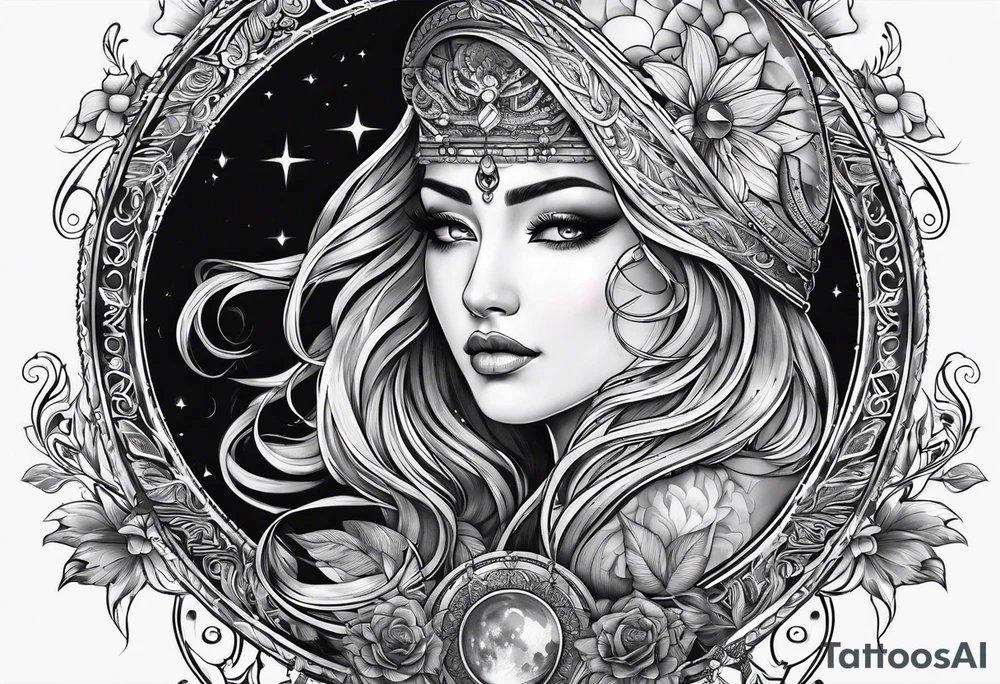 sacred moon tattoo idea