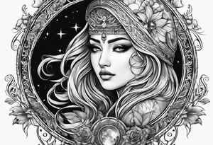 sacred moon tattoo idea