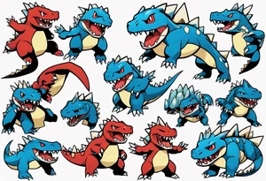 Feraligatr croconaw totodile pokemon tattoo idea