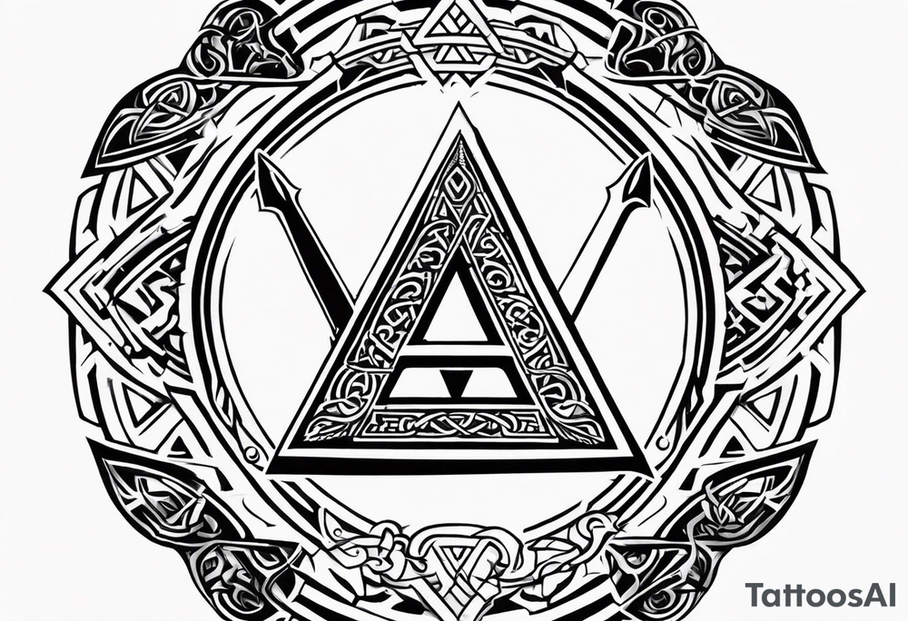Valhalla shield valknut sword axe tattoo idea