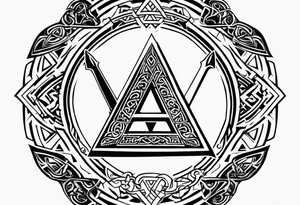Valhalla shield valknut sword axe tattoo idea