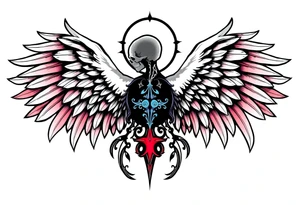 Life and death angel wings tattoo idea