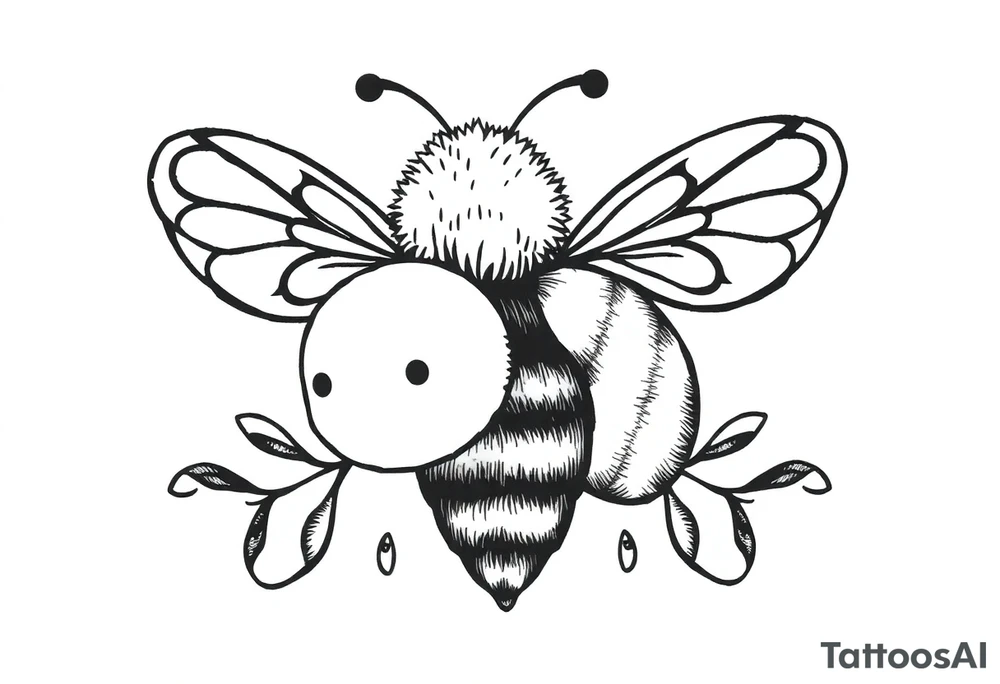 Cute bee tattoo idea