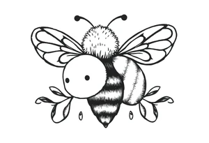 Cute bee tattoo idea