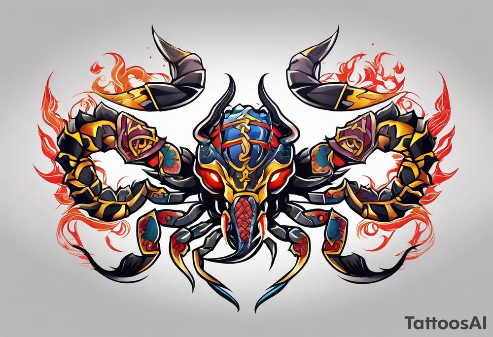 japanese animation scorpion mustang tattoo idea