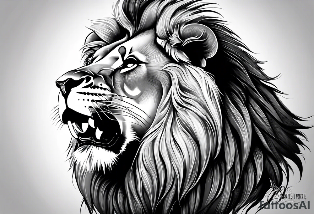 lion,realistic, god tattoo idea