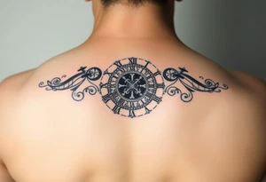 vintage roman numerals within ornate clockwork mechanism tattoo idea