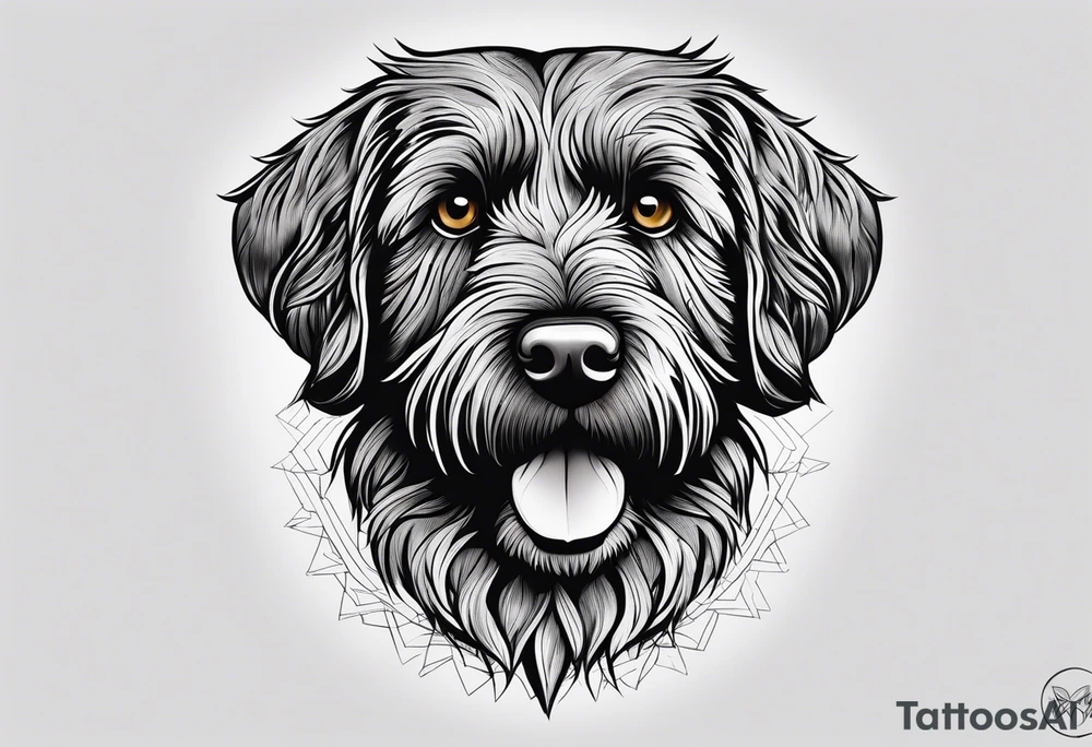 wirehaired pointing griffon full-speed running tattoo idea