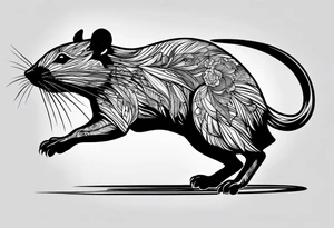 Black rat running tattoo idea
