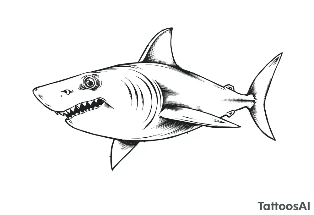 American traditional shark tattoo idea