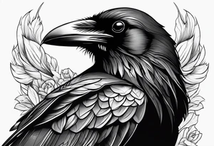 raven head tattoo idea