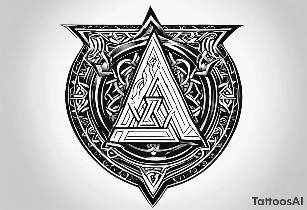 Valhalla shield valknut sword axe tattoo idea