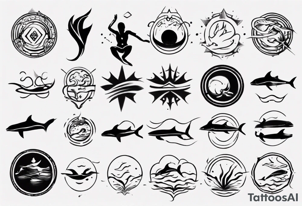swimming, no details tattoo idea