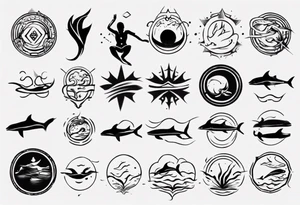swimming, no details tattoo idea