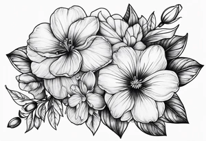Violet flowers tattoo idea