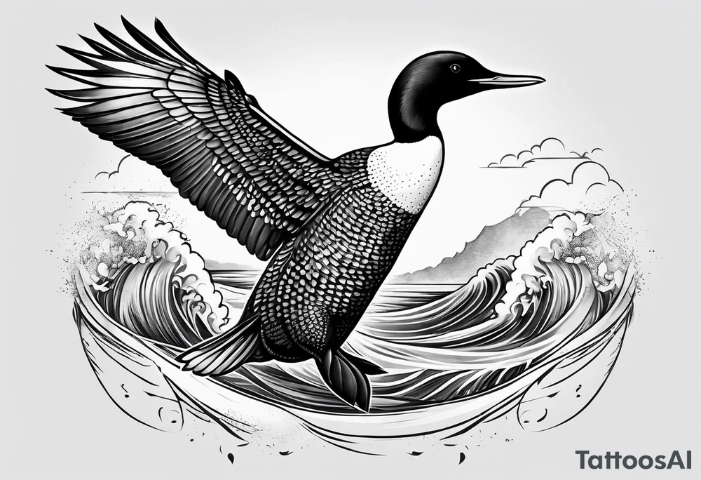 Loon taking off tattoo idea