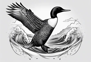 Loon taking off tattoo idea
