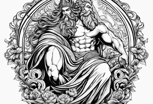 Zeus, Poseidon, Hades, full sleeve tattoo idea