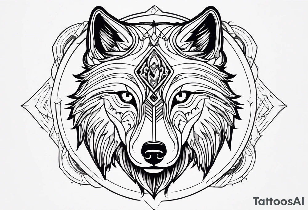 Wolf tattoo with hunter eyes
Looks horror tattoo idea