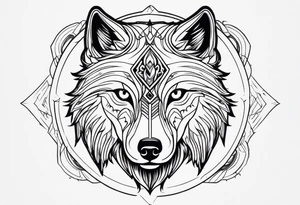 Wolf tattoo with hunter eyes
Looks horror tattoo idea