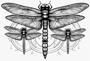 4 dragonflies flying tattoo idea