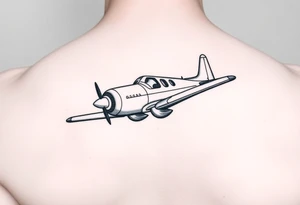 Little plane with moustache tattoo idea