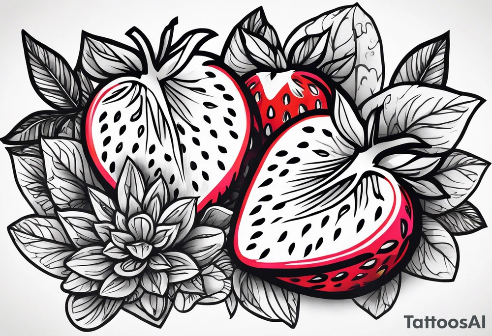 Individual Strawberry tattoo idea