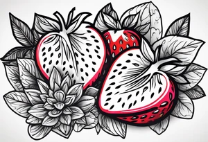 Individual Strawberry tattoo idea