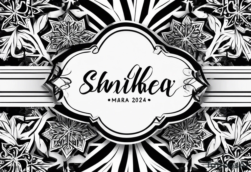 Christmas 2024 personalized name banner on a 20 oz tumbler snowflake motif tattoo idea