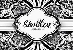 Christmas 2024 personalized name banner on a 20 oz tumbler snowflake motif tattoo idea
