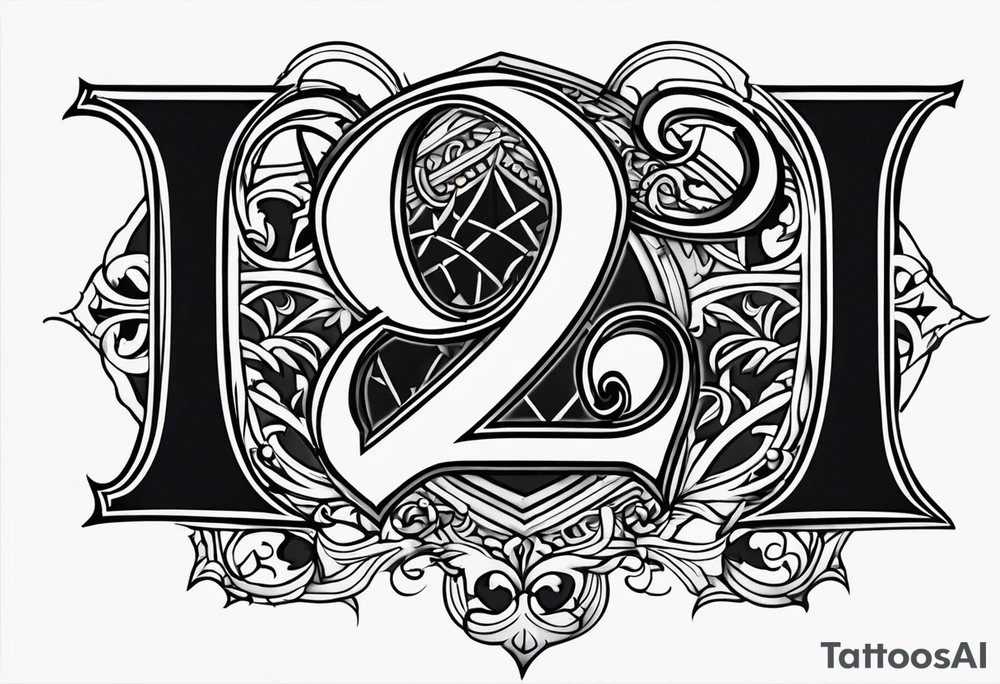 Fancy old English letters that say 1992 tattoo idea
